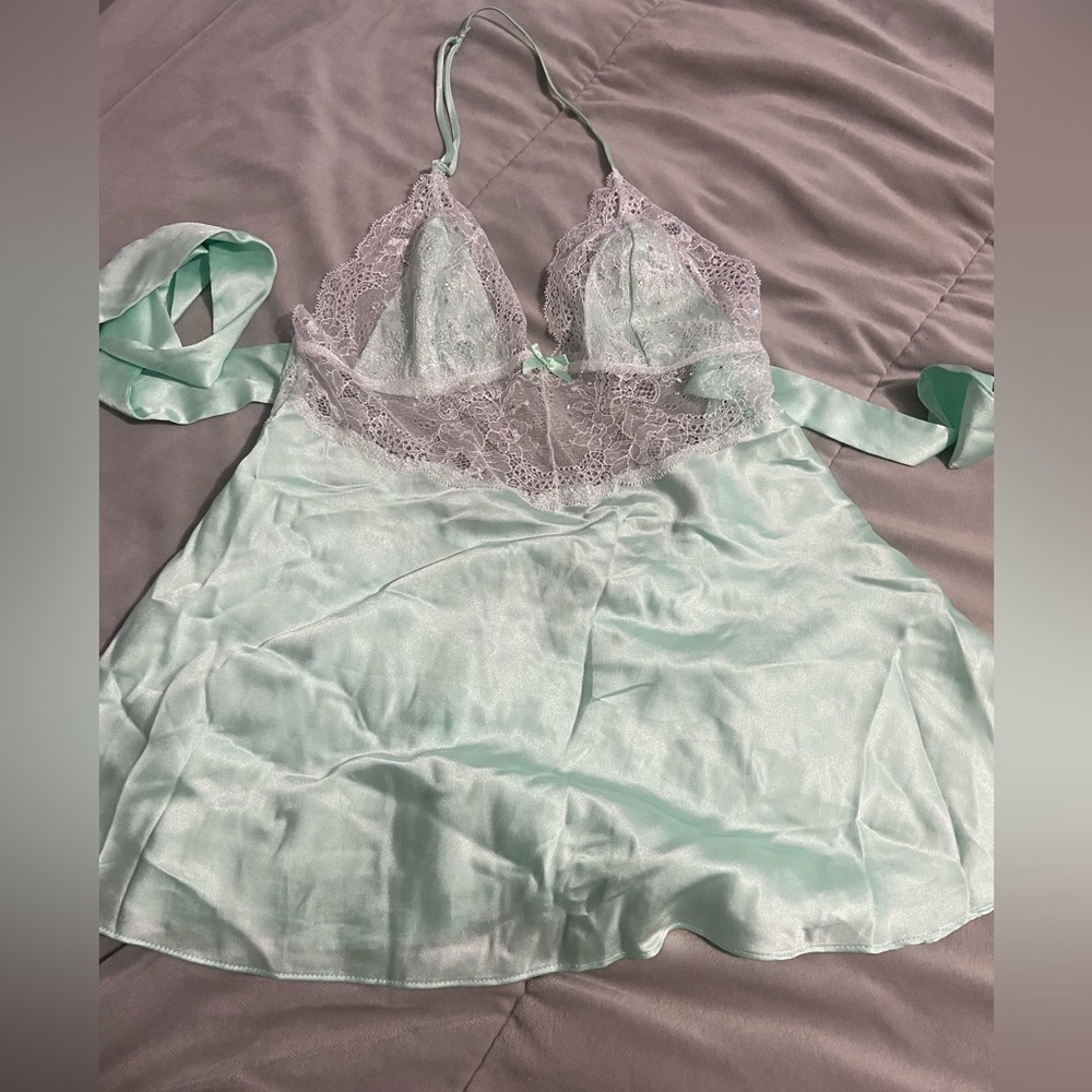 Victoria’s Secret babydoll intimate satin and lace top . Size S